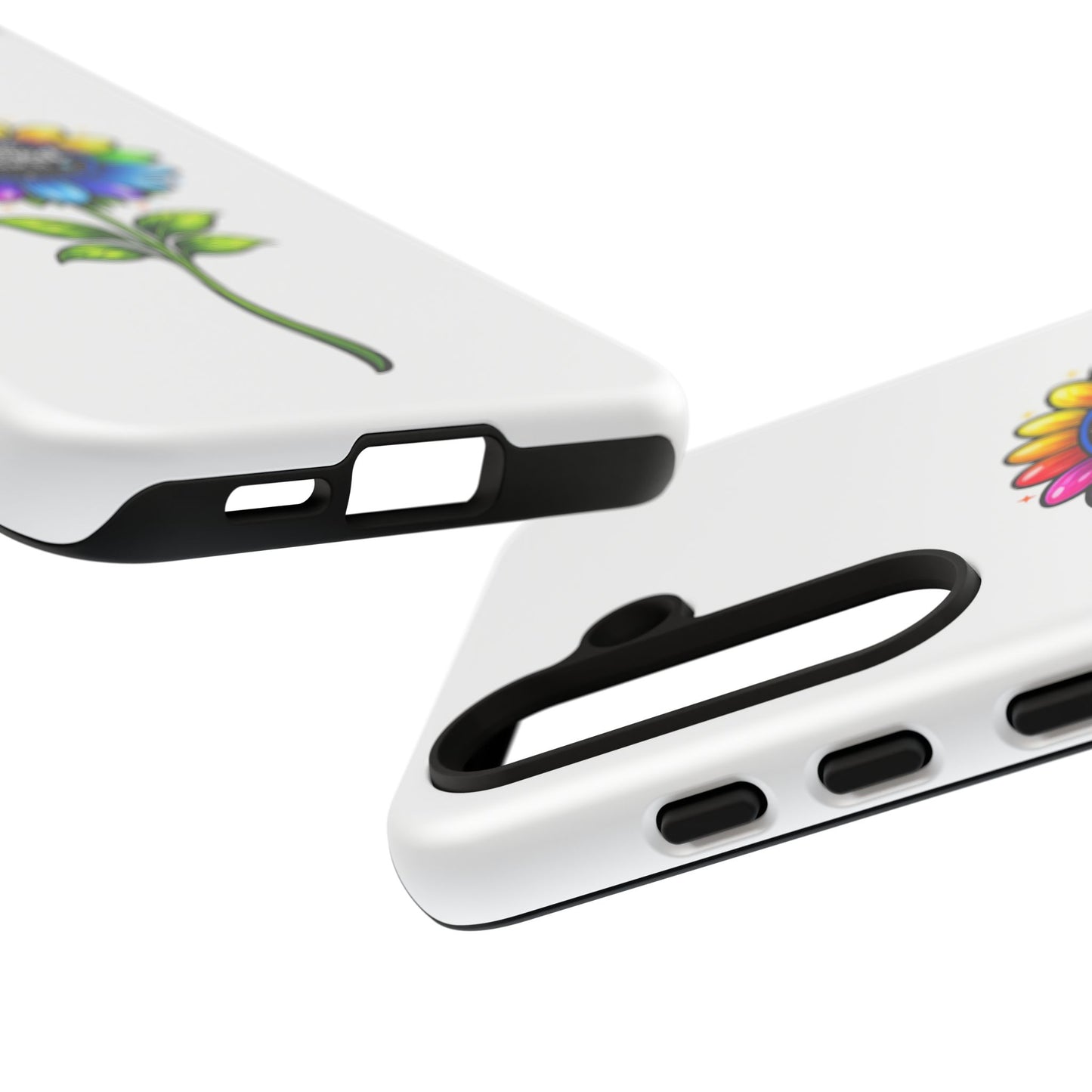 Brooklyn Byte™ "We Are Covered" Rainbow Flower Phone Case — Psalm 91 Scripture Faith Fashion