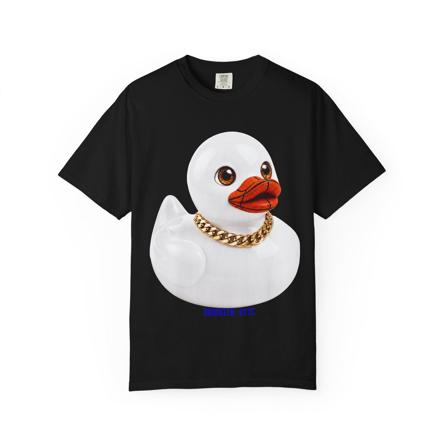 Brooklyn Byte™ Glamour Duck Graphic Tee | Gold Chain Duck Shirt | Cute Basketball Tee | Unisex Streetwear | Duck Lover Gift