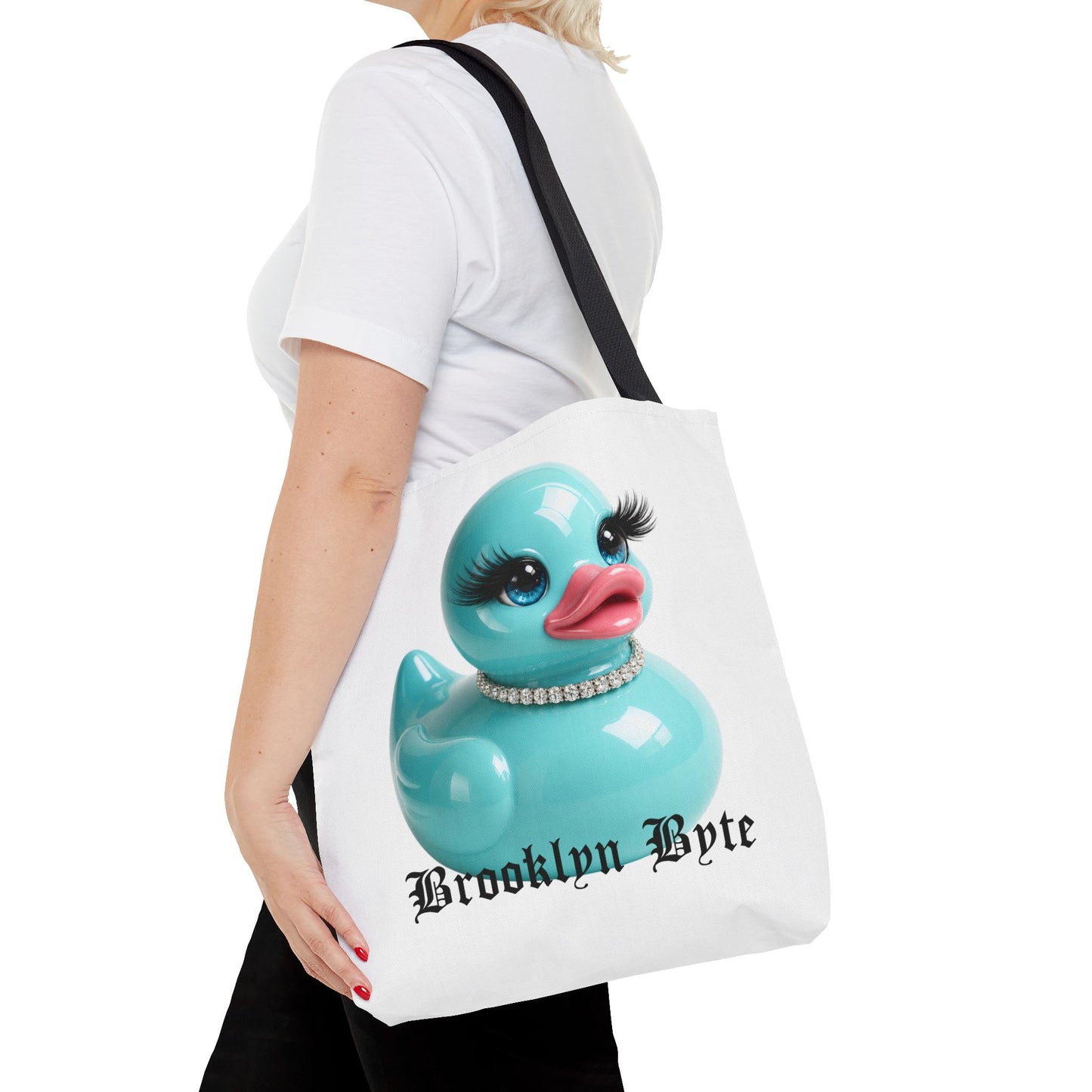 Cute Blue Duck Tote Bag | Fashion Tote Purse | Glam Duck Aesthetic | Reusable Shopping Bag | Brooklyn Byte Accessory