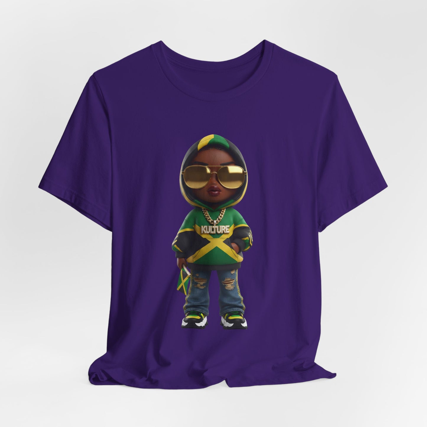 Kulture Fresh™ "Jamaican Baddie" Chibi Tee — Plum Planet Edition