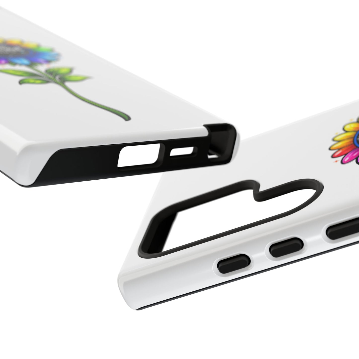Brooklyn Byte™ "We Are Covered" Rainbow Flower Phone Case — Psalm 91 Scripture Faith Fashion