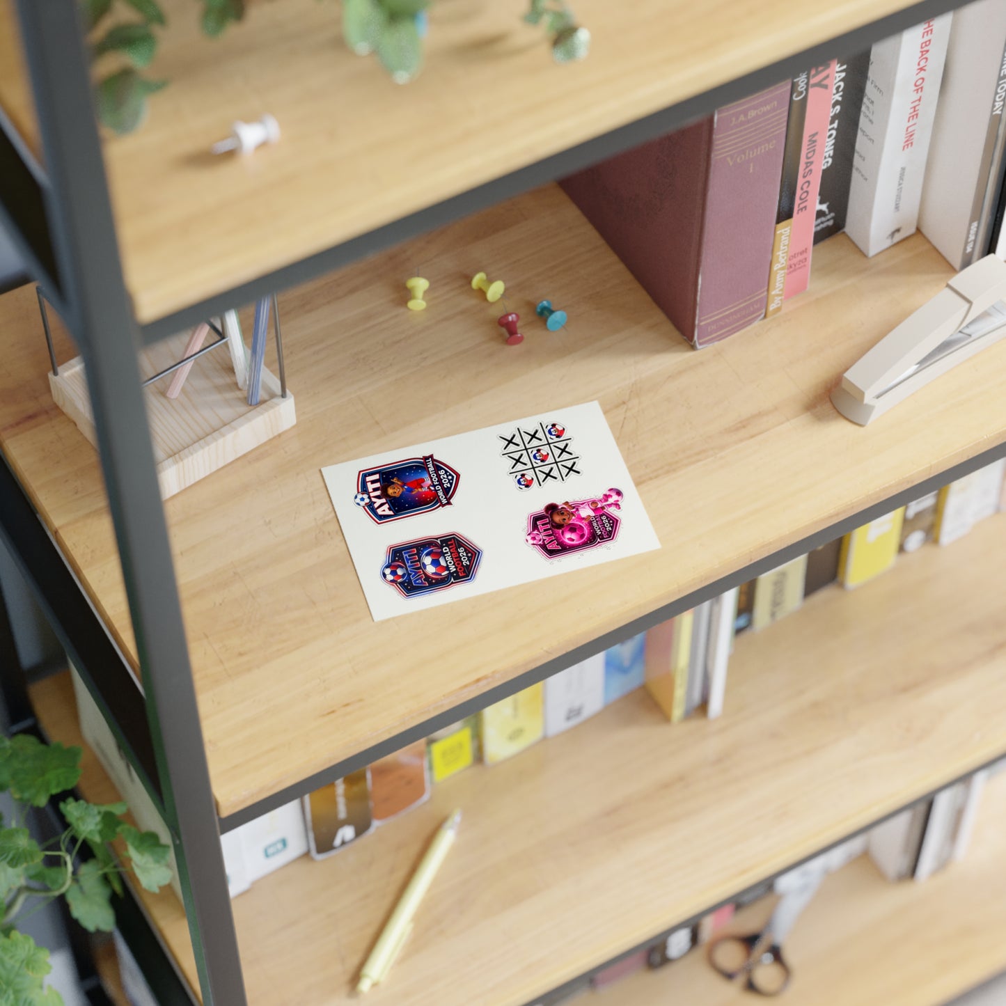 AYITI WORLD™ Football 2026 Sticker Sheet — Soccer Badge & Tic-Tac-Toe Kids Stickers