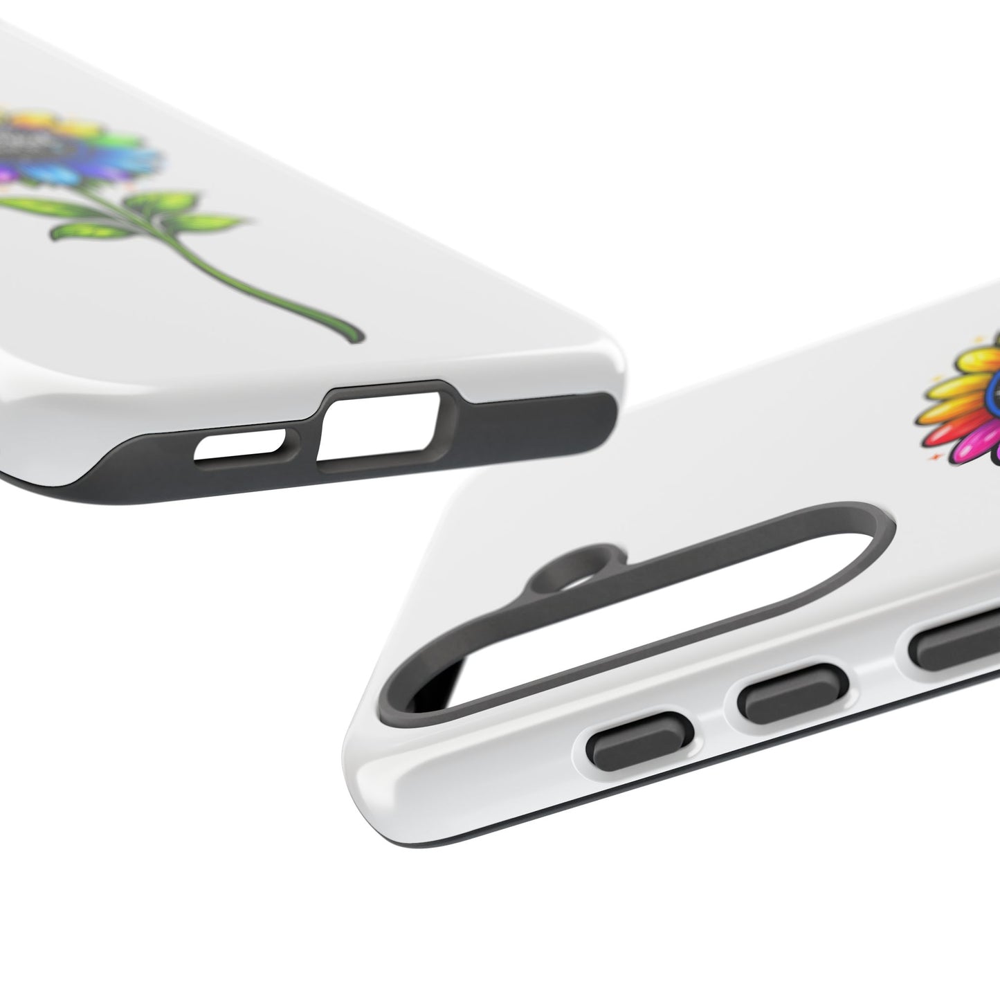 Brooklyn Byte™ "We Are Covered" Rainbow Flower Phone Case — Psalm 91 Scripture Faith Fashion