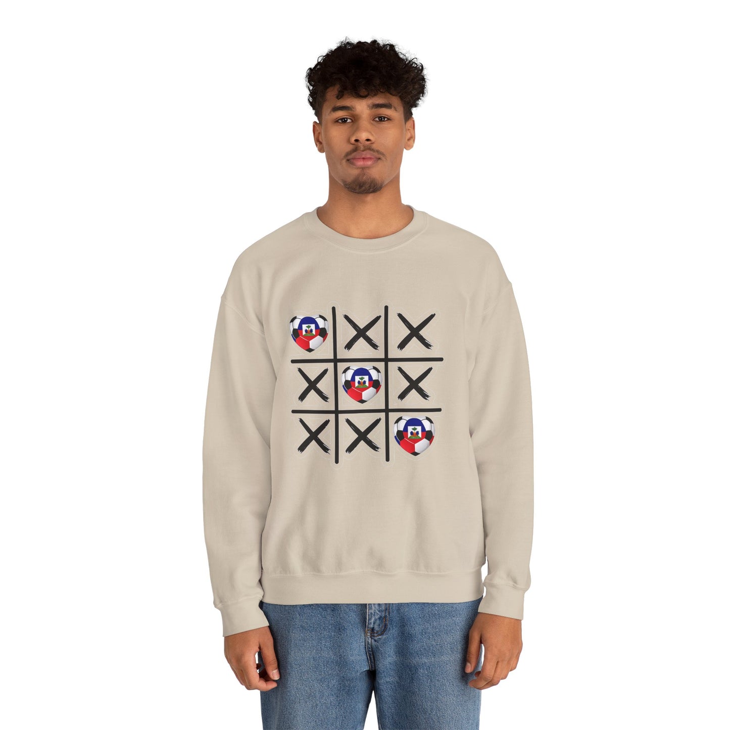 AYITI WORLD™ "Tic-Tac-Goal!" Love Haiti Crewneck — AYITI World Football Heart Edition