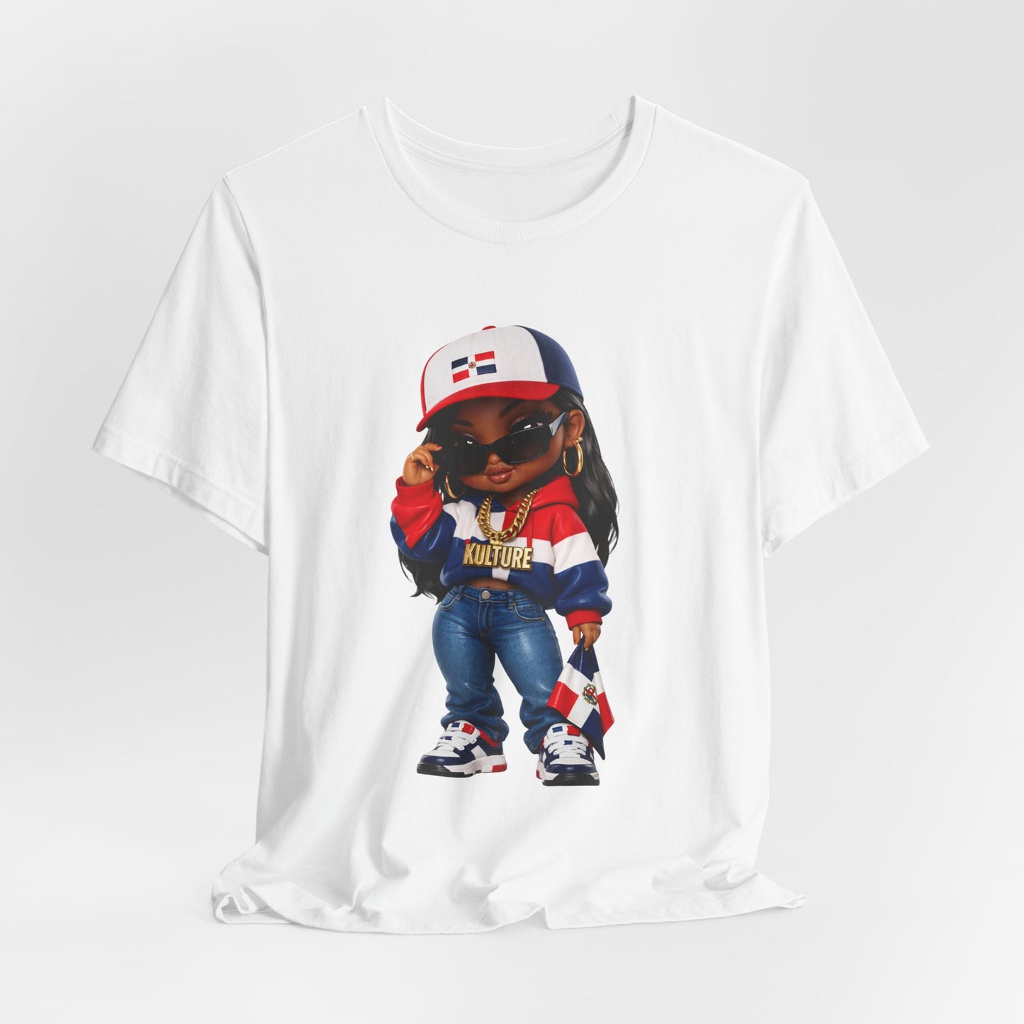 Kulture Fresh™ "Dominican Baddie" Chibi Tee — Caribbean Roots Collection