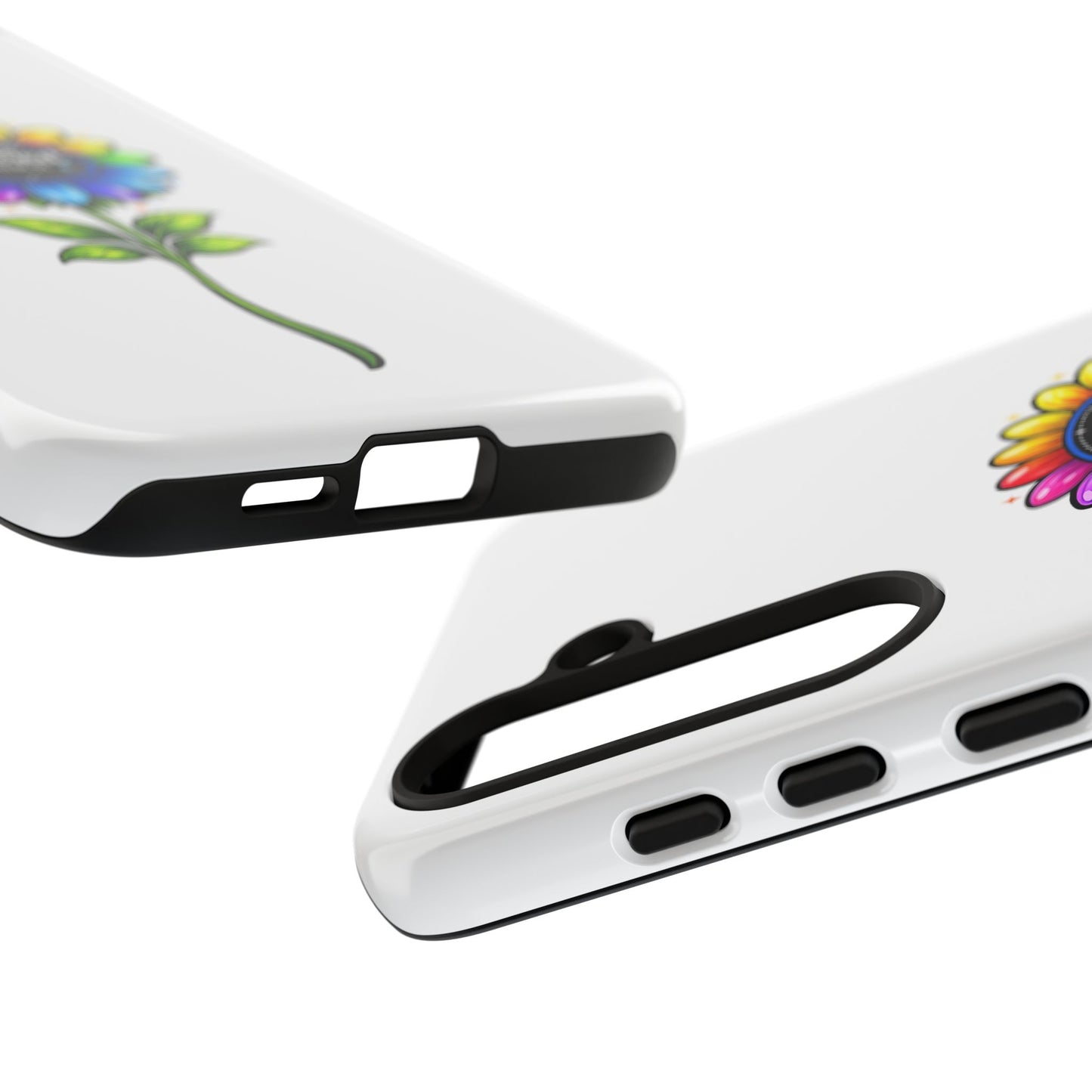 Brooklyn Byte™ "We Are Covered" Rainbow Flower Phone Case — Psalm 91 Scripture Faith Fashion
