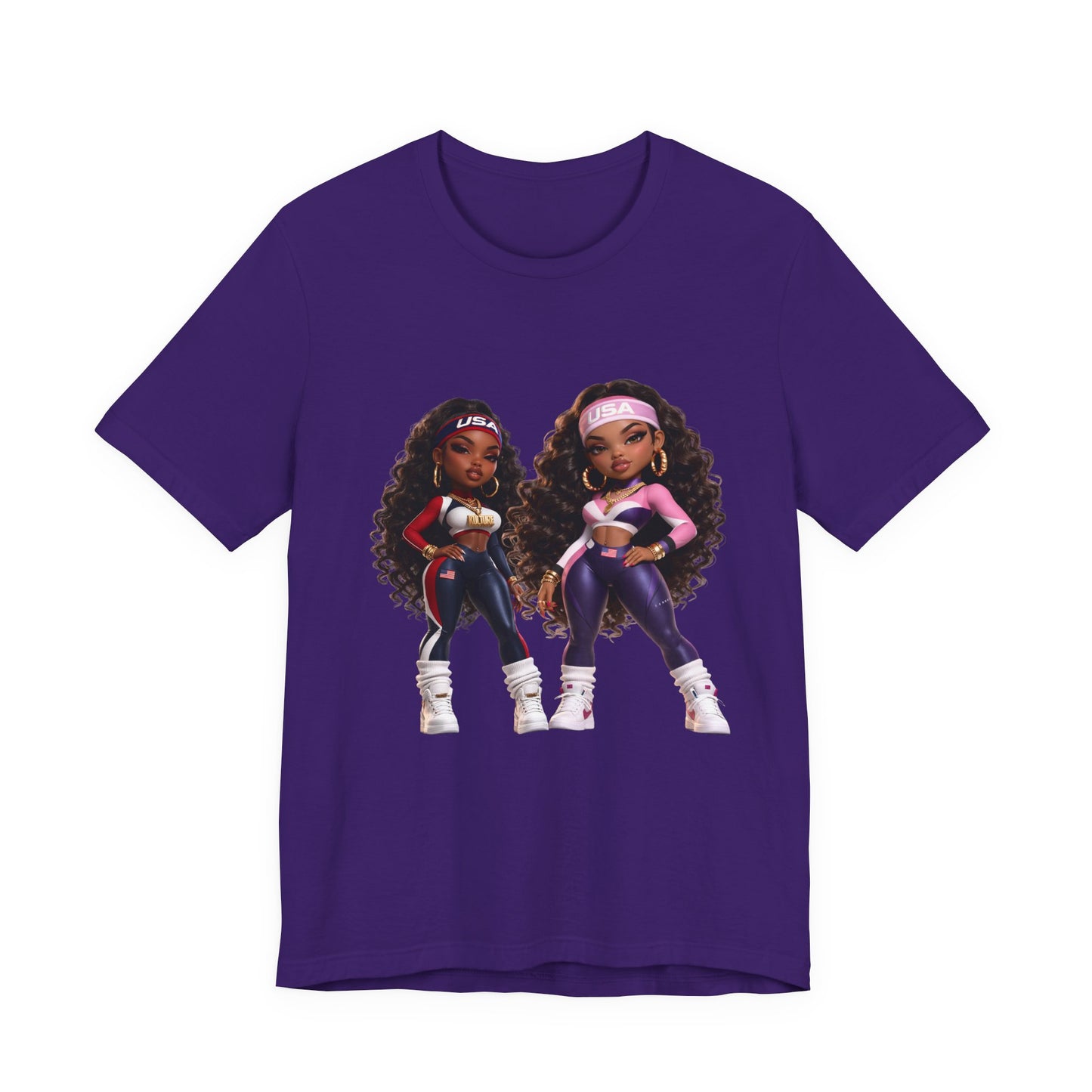 Kulture Fresh™ "USA Baddie" Chibi Tee — Plum Planet Edition