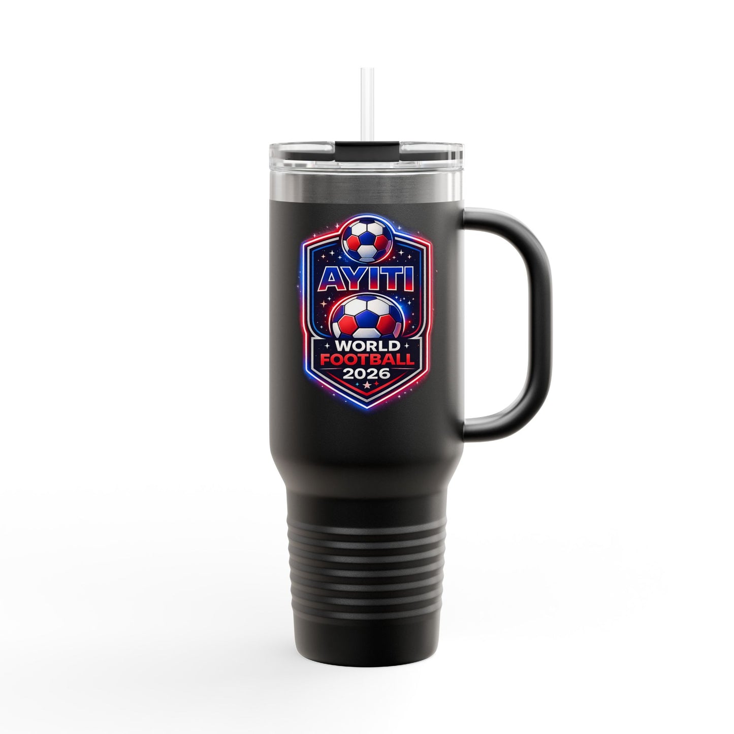 Brooklyn Byte™ Haiti 40oz Tumbler with Handle – Official 2026 Ayiti World Football Travel Mug