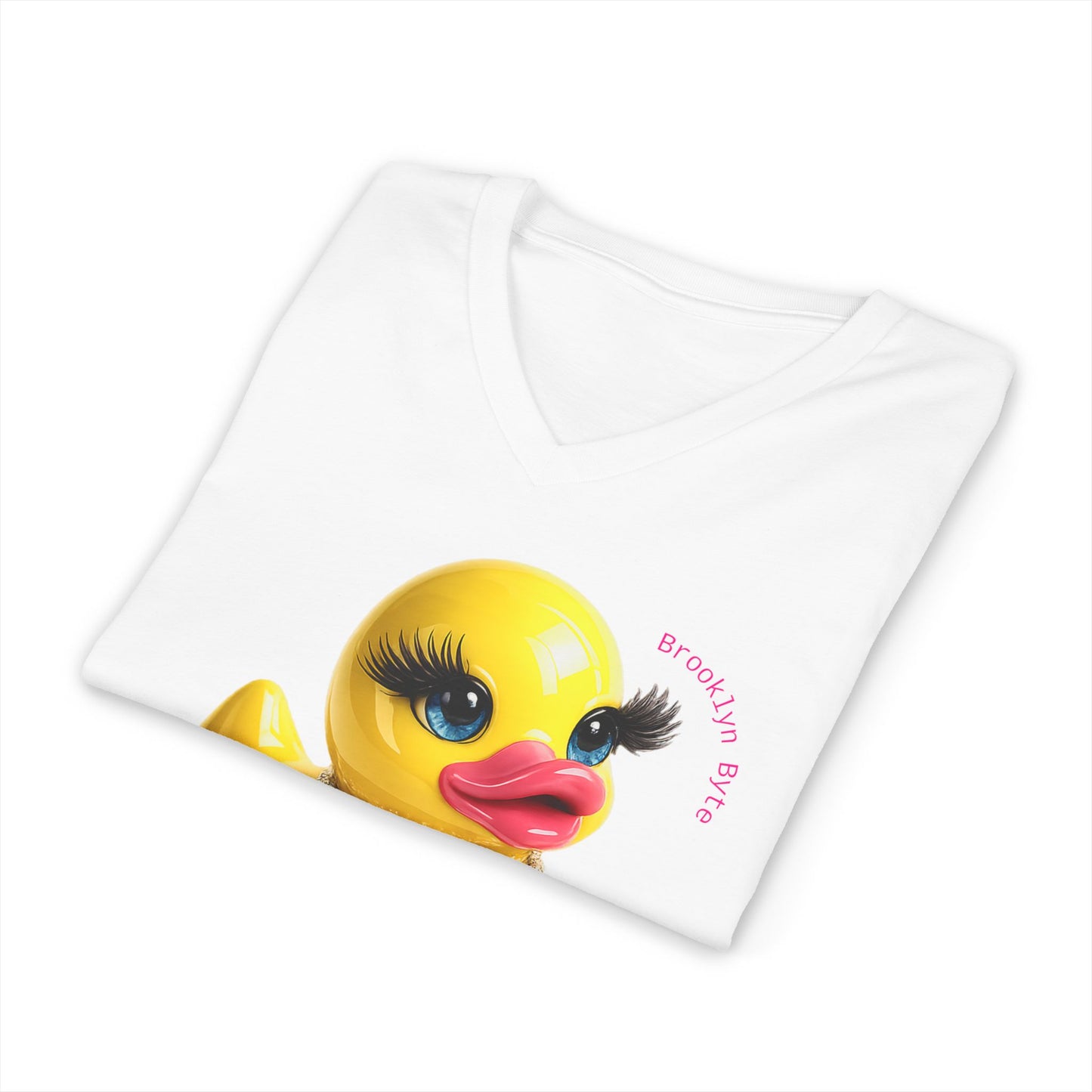 Jeep Life™ Duck Duck Jeep Lover Boutique V‑Neck Tee — Retro Rubber Duck Family Graphic