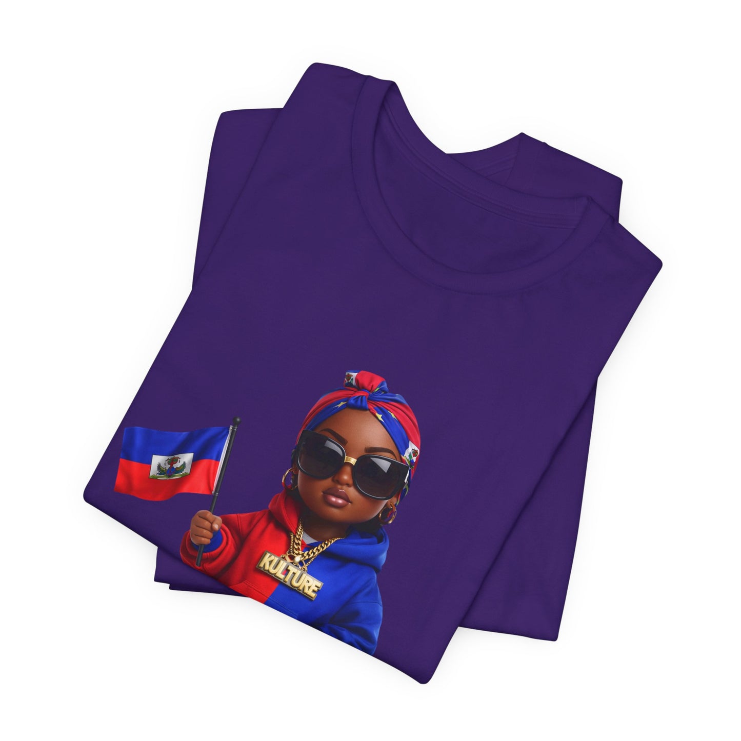 Kulture Fresh™ "Haitian Baddie" Chibi Tee — Plum Planet Edition