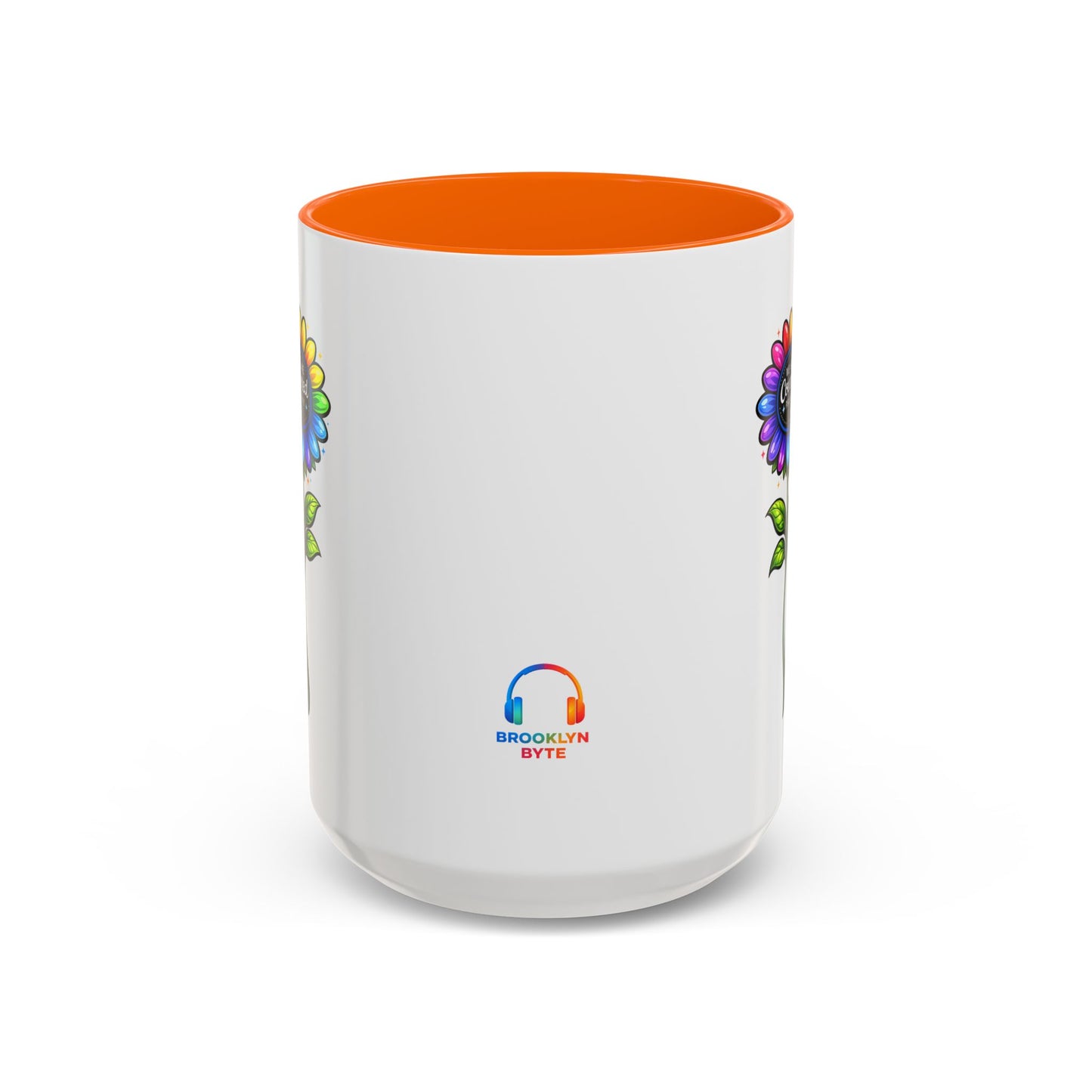 Brooklyn Byte™ "We Are Covered" Rainbow Flower Accent Mug — Psalm 91 Scripture Inspirational CoffeeCup (11/15oz)