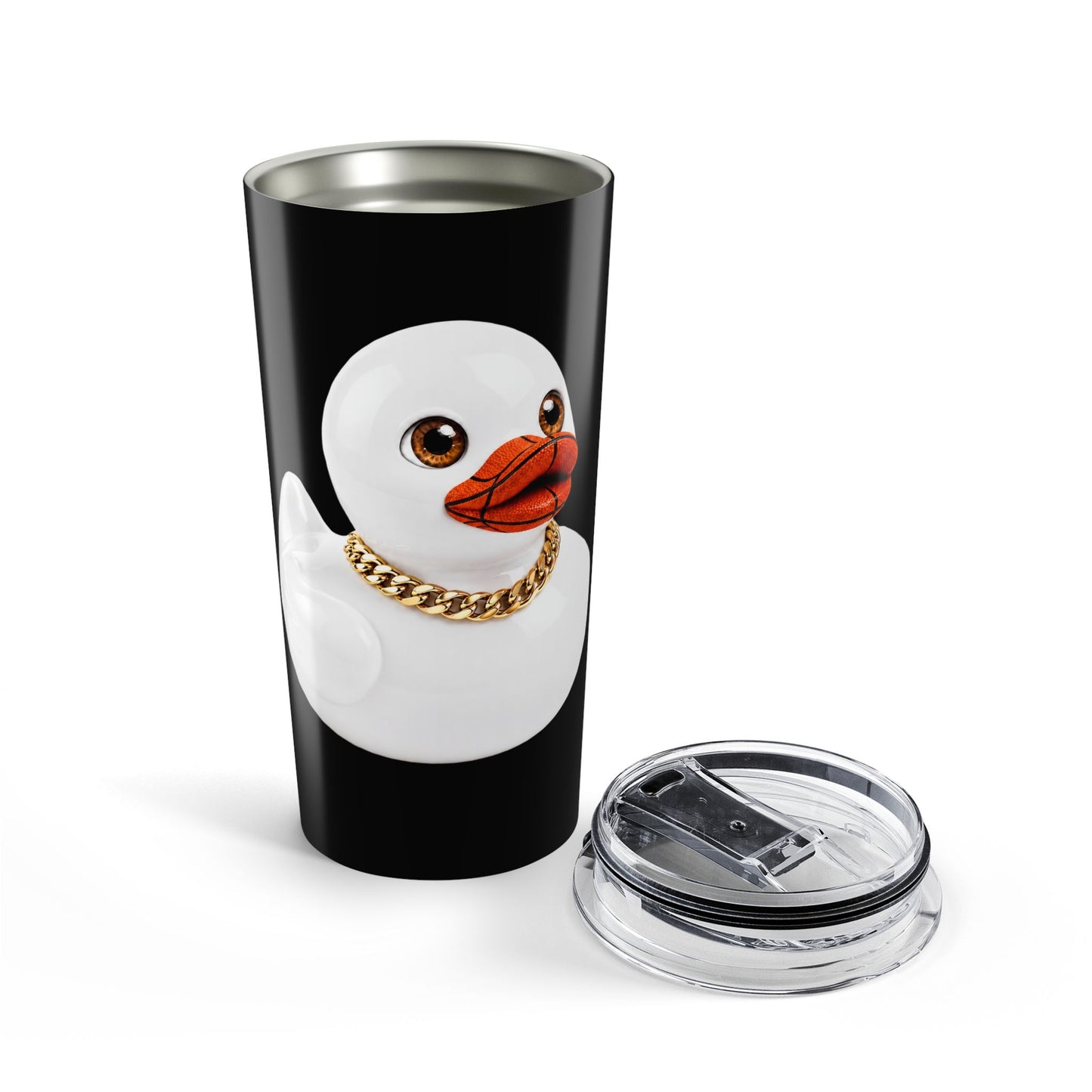 Brooklyn Byte™ Glamour Duck Tumbler | Gold Chain Duck Cup | Black Tumbler | Basketball Duck | Cute Tumbler | Streetwear Gift