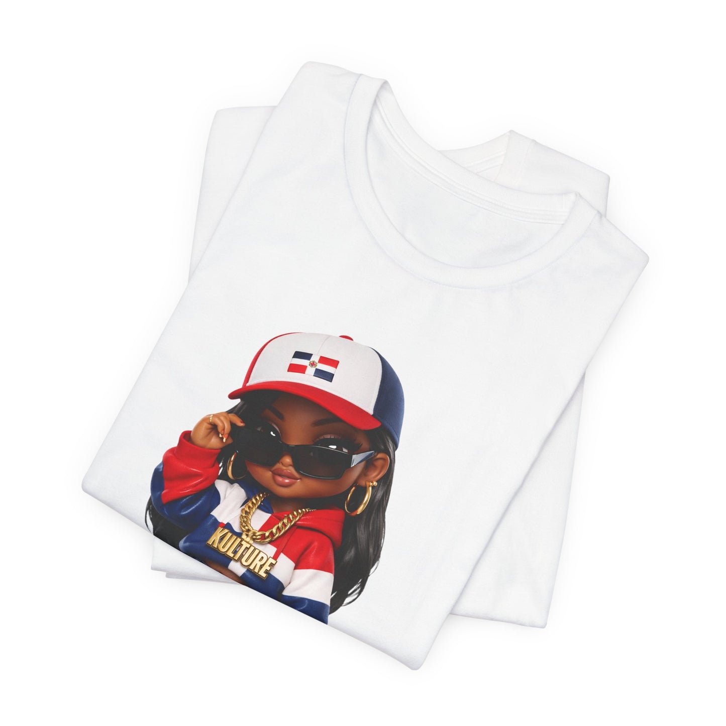 Kulture Fresh™ "Dominican Baddie" Chibi Tee — Caribbean Roots Collection