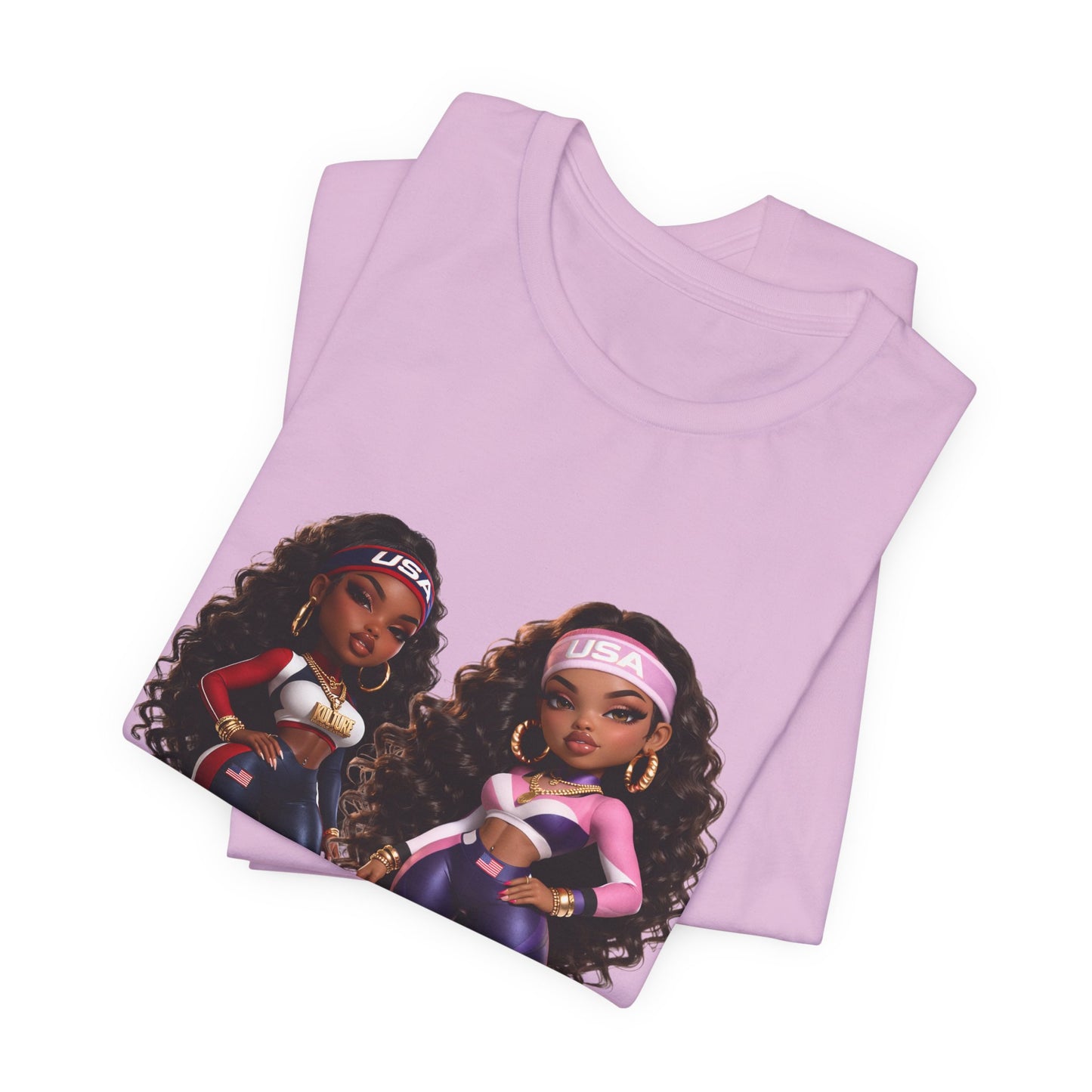 Kulture Fresh™ "USA Baddie" Chibi Tee — Plum Planet Edition