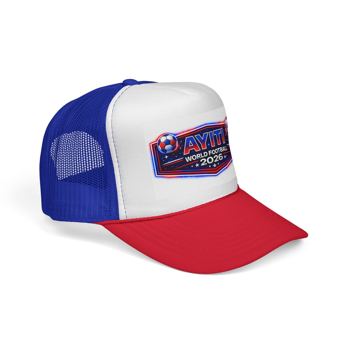 AYITI WORLD™ Football 2026 Trucker Hat – Haiti Flag Colors Cap