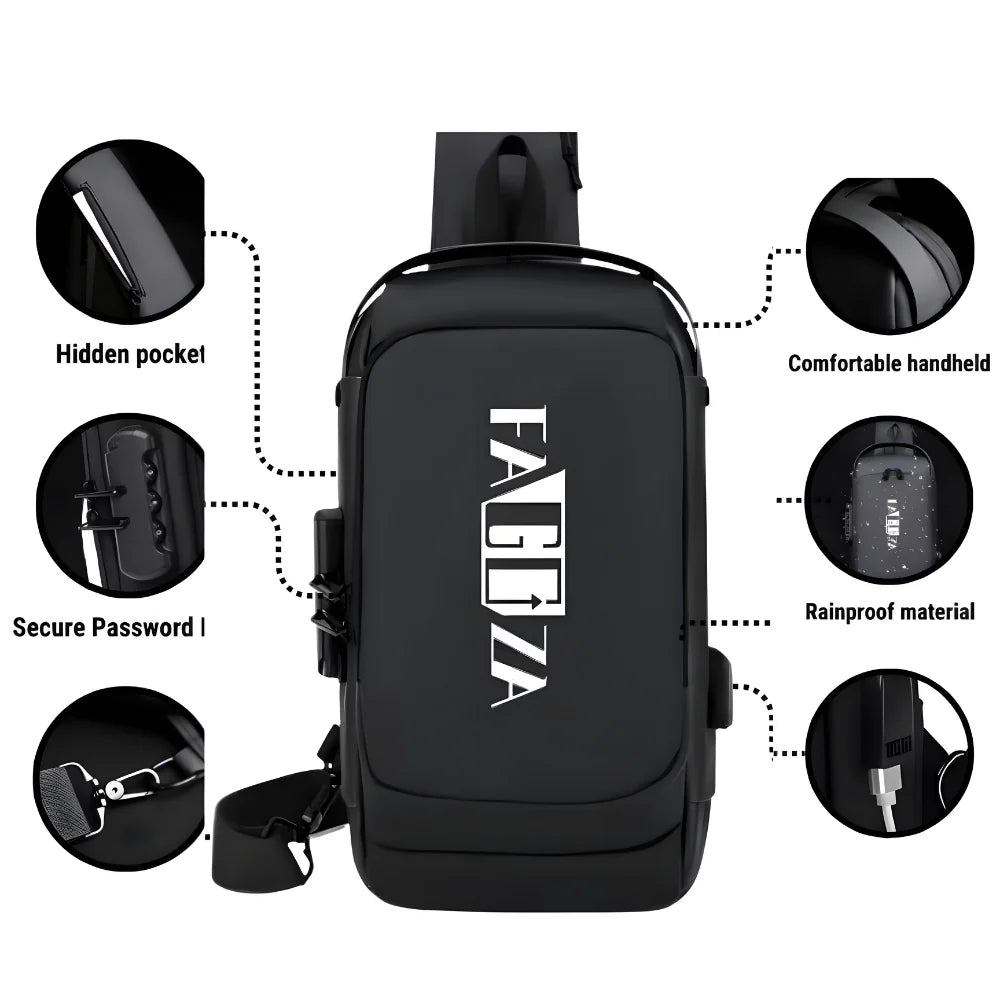 ByteGuard™ Anti-Theft USB Sling Bag – Smart Charging, Secure & Sleek