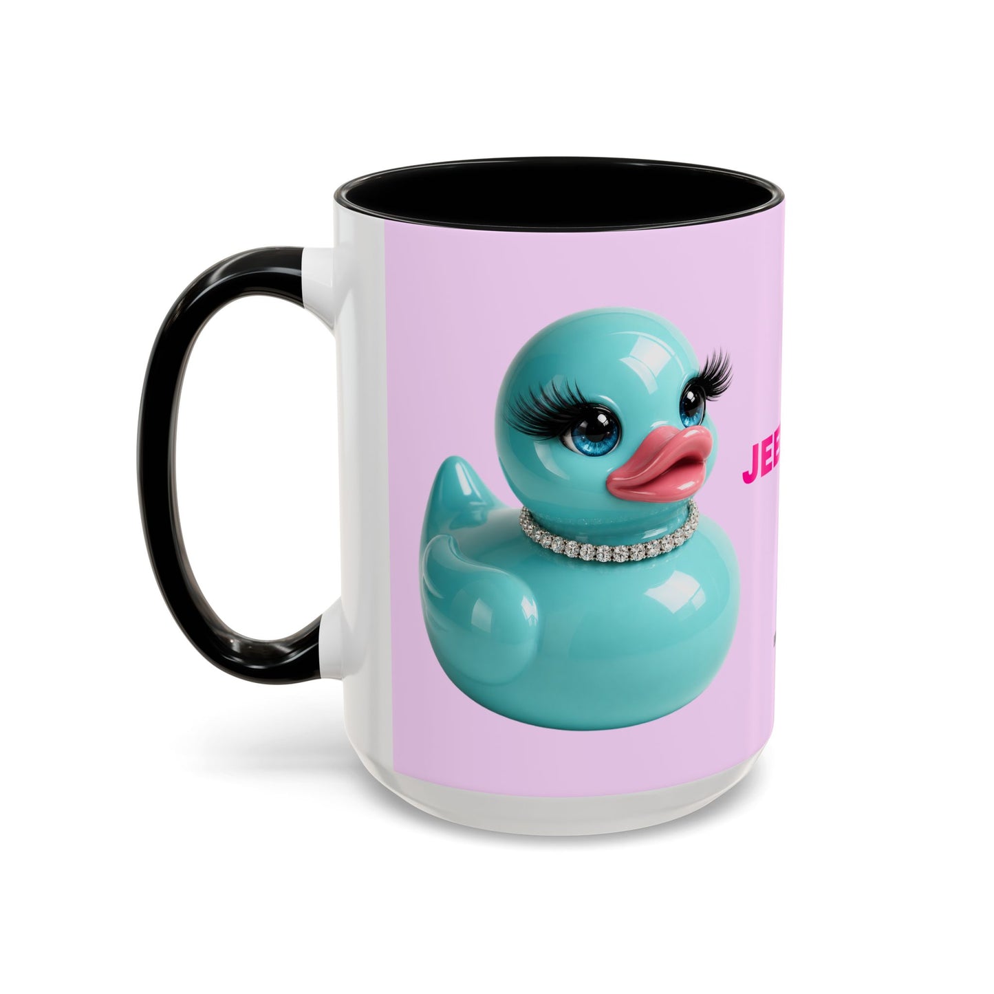 Jeep Life™ Duck Duck Jeep Pink & Teal  Accent Coffee Mug —  Jeep Wrangler Life Design