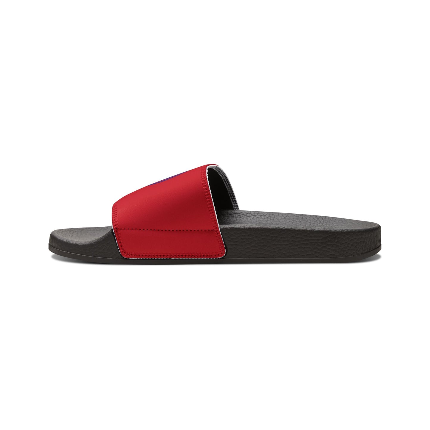 AYITI WORLD™ Kids' Football 2026 Slide Sandals — Fire Red Circular Shield Youth Slides (Adjustable, Easy On/Off)