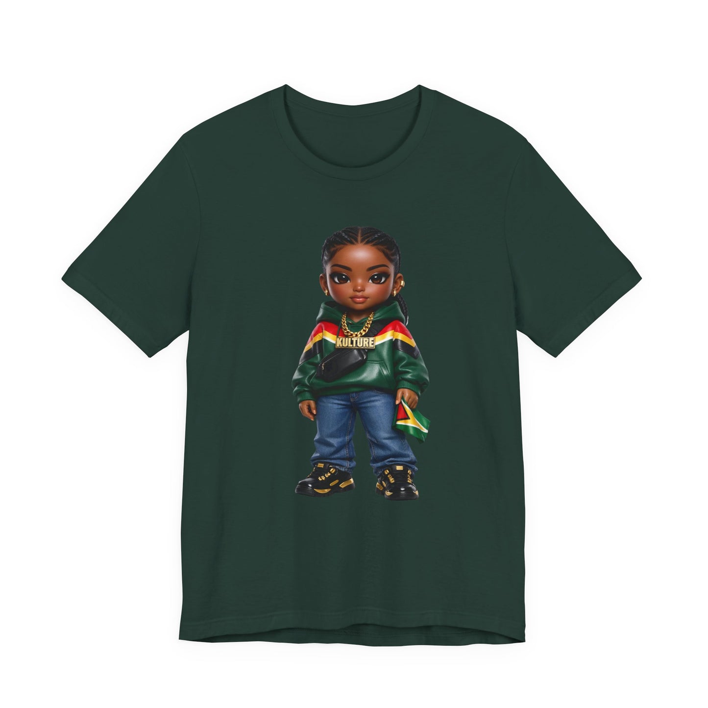 Kulture Fresh™ "Guyanese Baddie" Chibi Tee — Caribbean Roots Collection