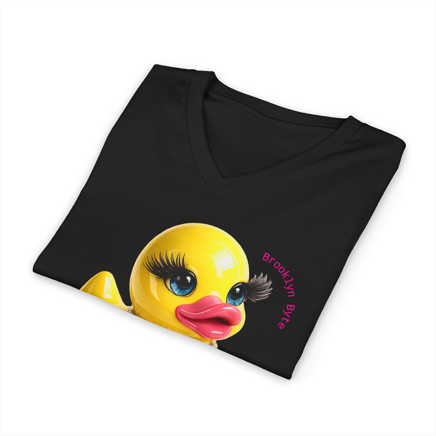 Jeep Life™ Duck Duck Jeep Lover Boutique V‑Neck Tee — Retro Rubber Duck Family Graphic