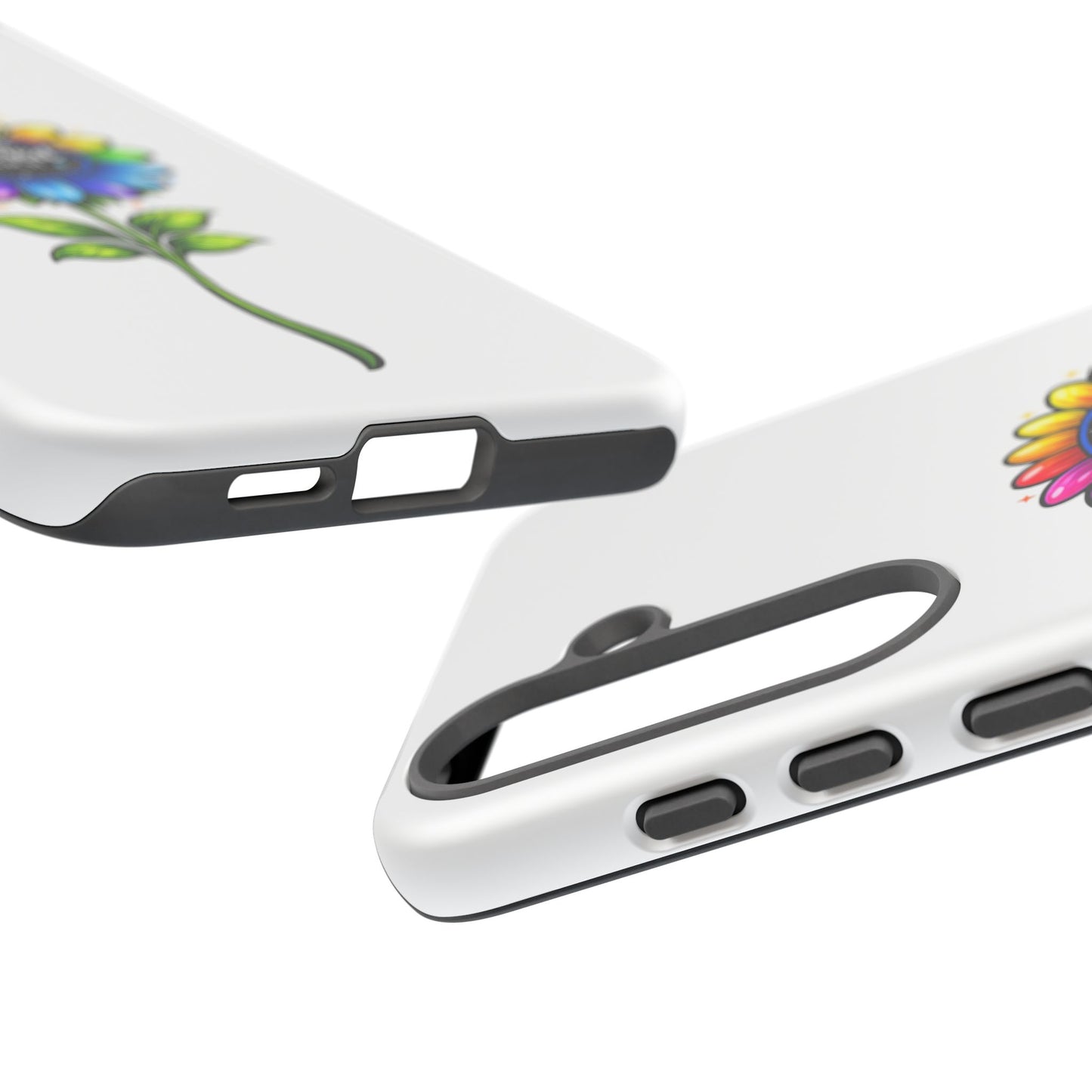 Brooklyn Byte™ "We Are Covered" Rainbow Flower Phone Case — Psalm 91 Scripture Faith Fashion