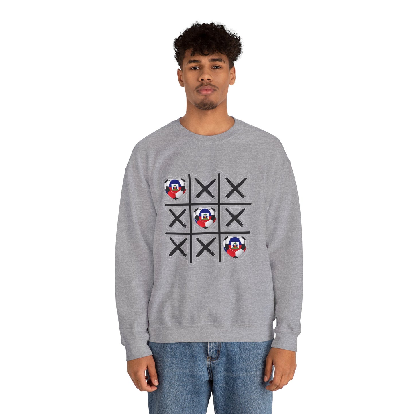 AYITI WORLD™ "Tic-Tac-Goal!" Love Haiti Crewneck — AYITI World Football Heart Edition