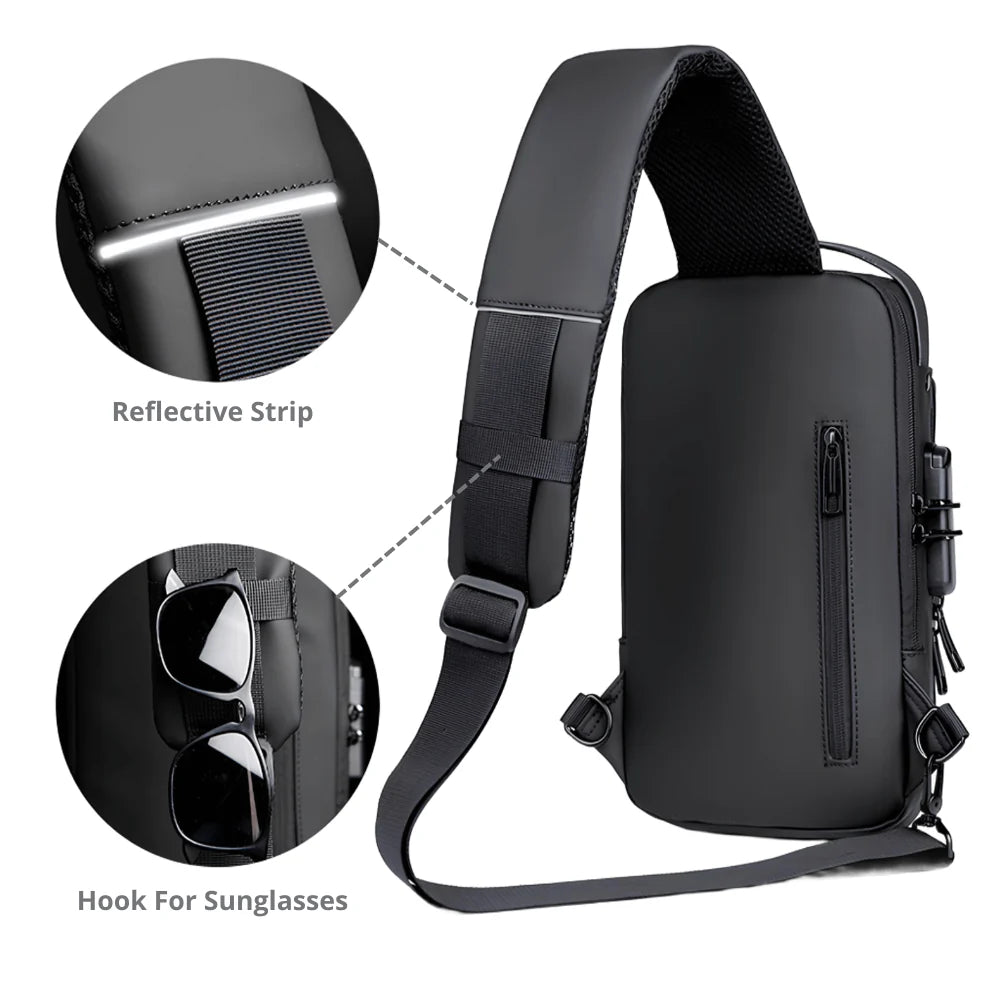 ByteGuard™ Anti-Theft USB Sling Bag – Smart Charging, Secure & Sleek