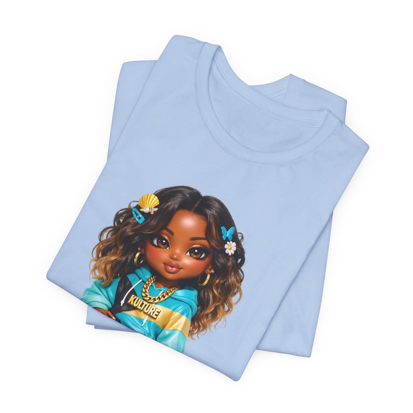 Kulture Fresh™ "Bahamian Baddie" Chibi Tee — Caribbean Roots Collection