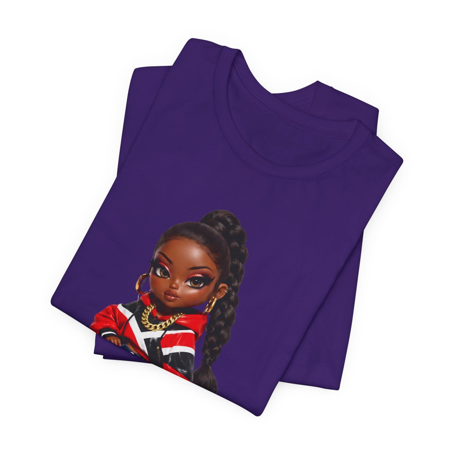 Kulture Fresh™ "Trini Baddie" Chibi Tee — Plum Planet Edition