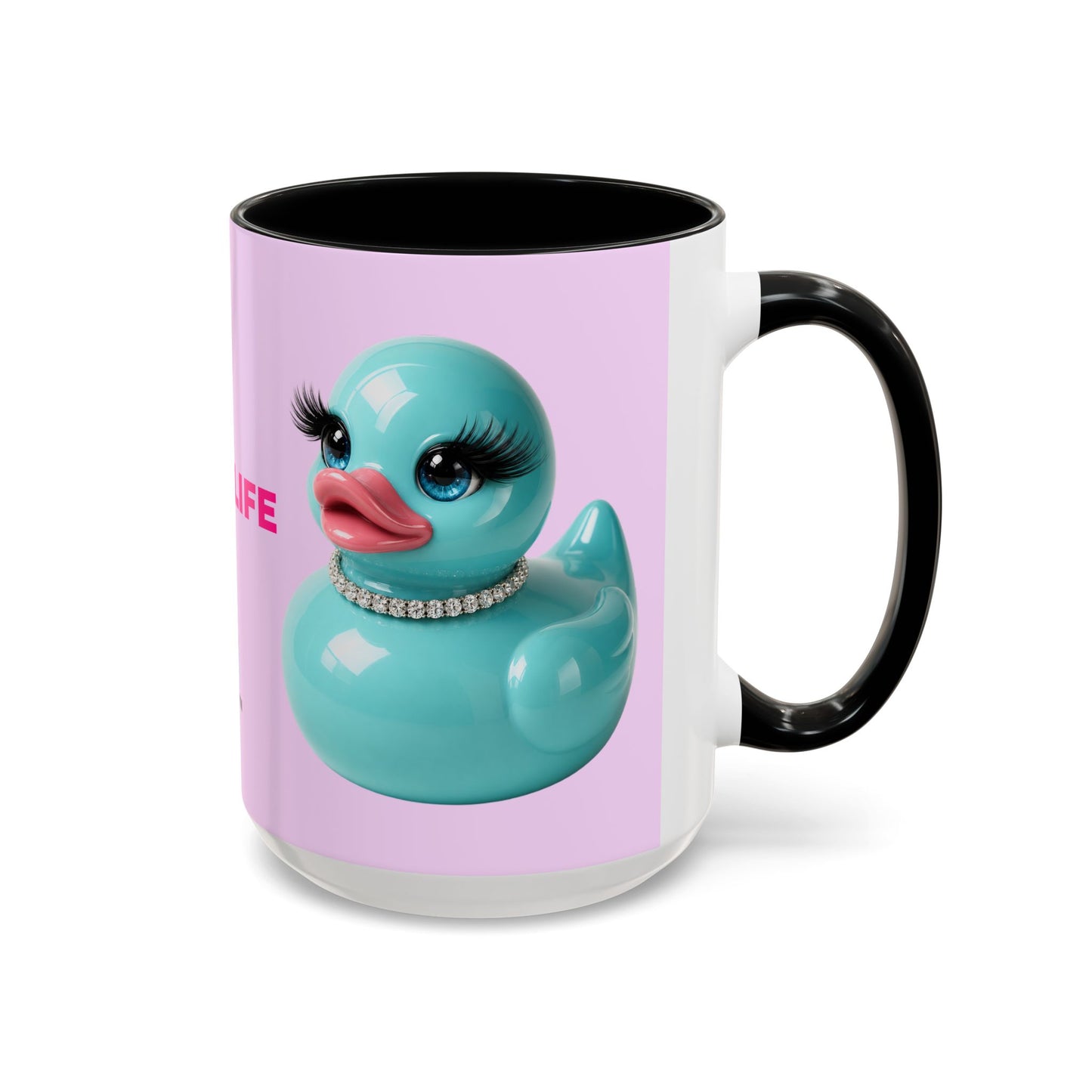 Jeep Life™ Duck Duck Jeep Pink & Teal  Accent Coffee Mug —  Jeep Wrangler Life Design