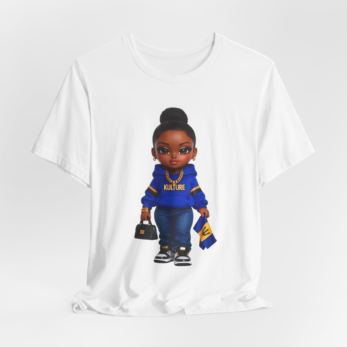 Kulture Fresh™ "Bajan Baddie" Chibi Tee — Caribbean Roots Collection