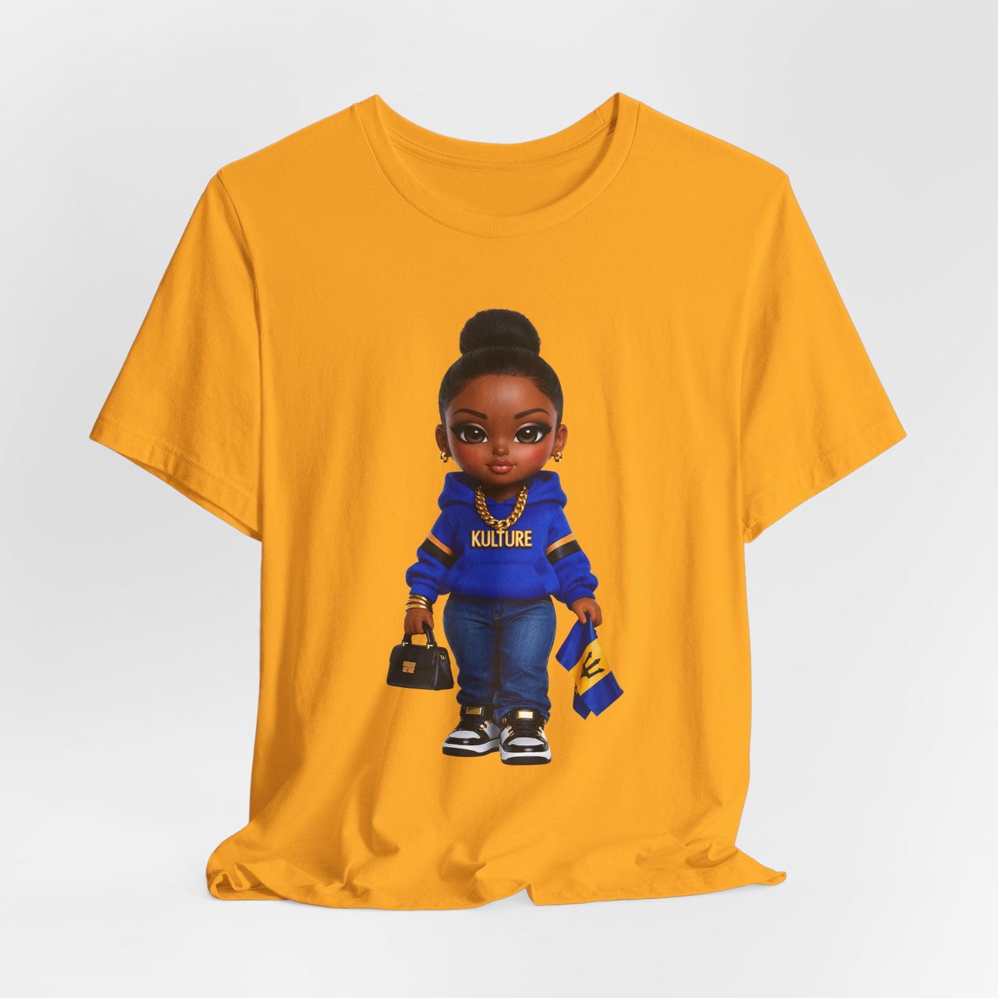 Kulture Fresh™ "Bajan Baddie" Chibi Tee — Caribbean Roots Collection